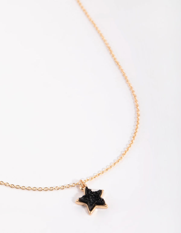 Gold Five Point Star Necklace