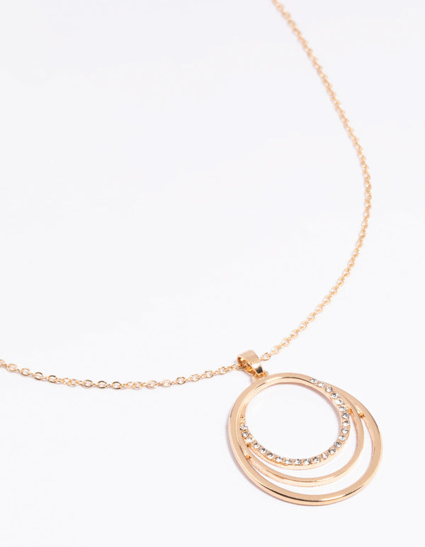 Gold Disc Pendant Necklace