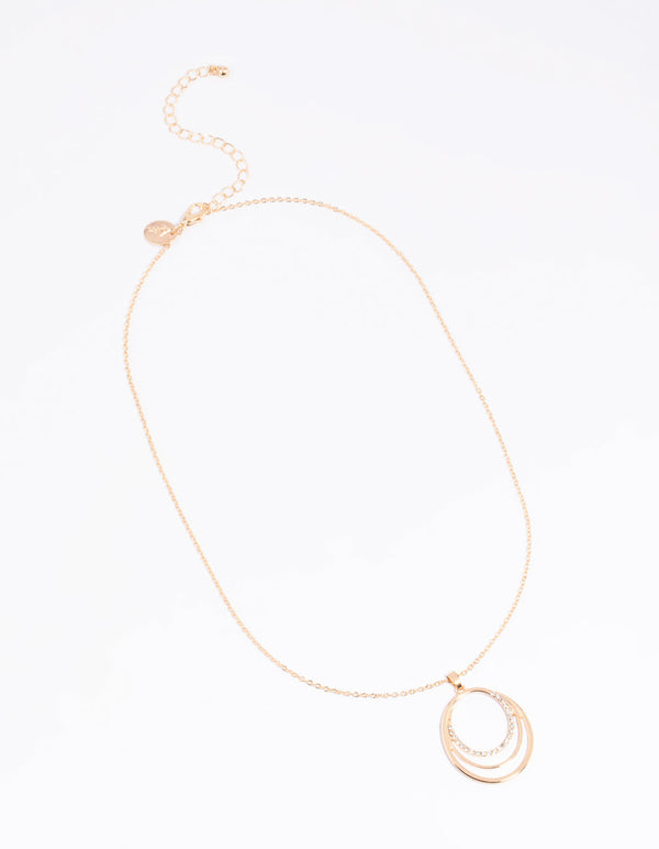 Gold Disc Pendant Necklace