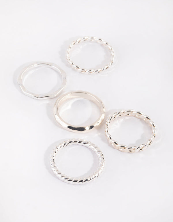 Silver Croissant Ring Pack