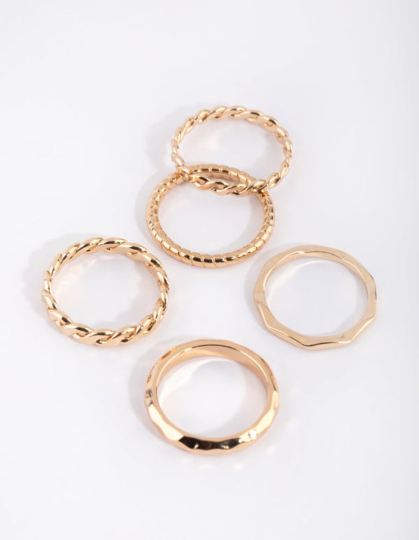 Gold Croissant Ring Pack