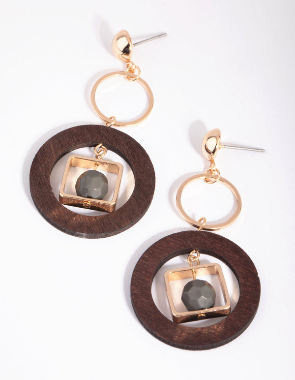 Neutral Beaded Drop Earrings