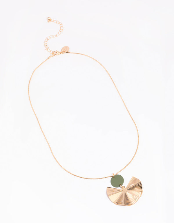 Groene waaier bedel ketting