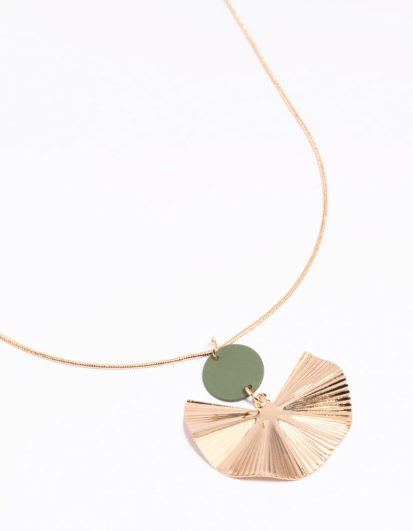 Groene waaier bedel ketting