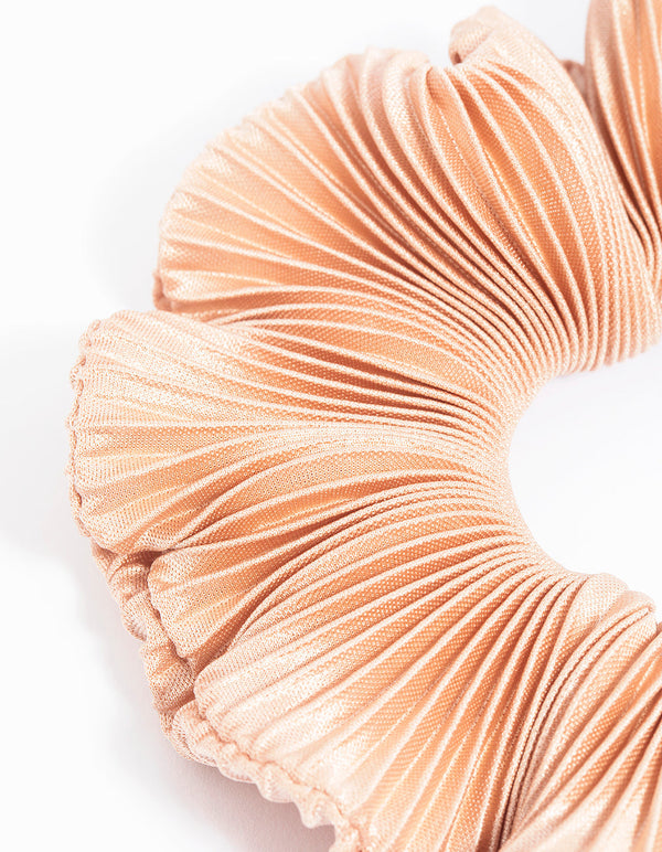 Blush Pleated Scrunchie