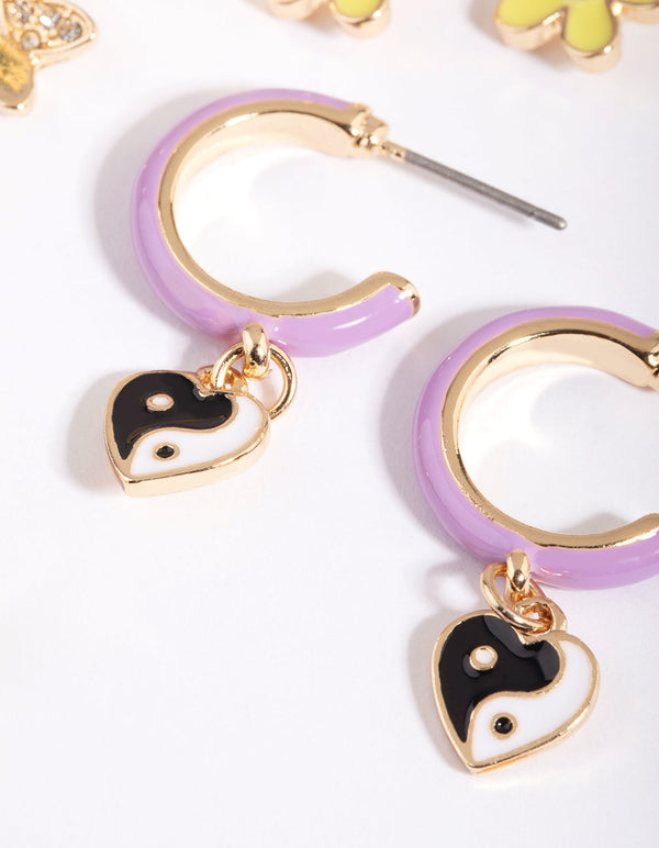 Gold Charm Earring Stack Pack