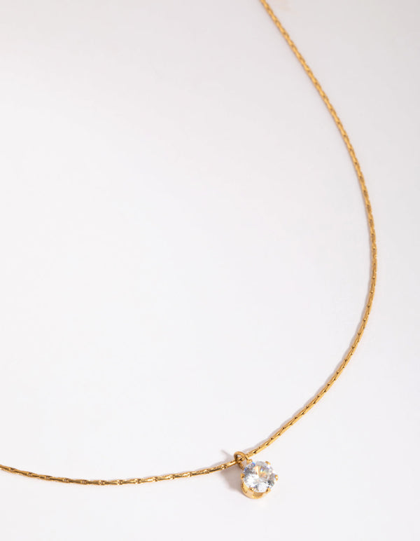 Gold Plated Surgical Steel Diamante Cross Necklace