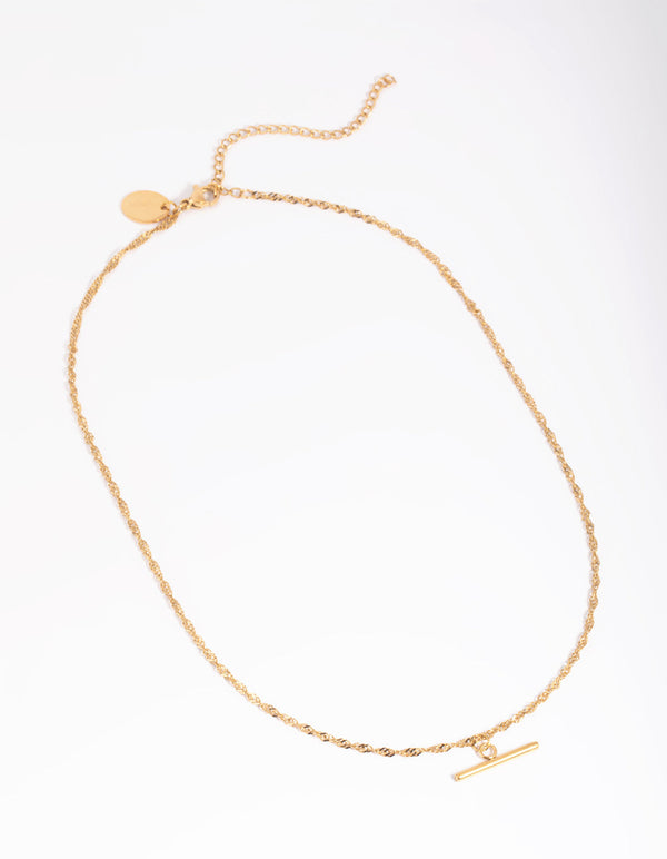 Gold Plated Surgical Steel Fob Necklace