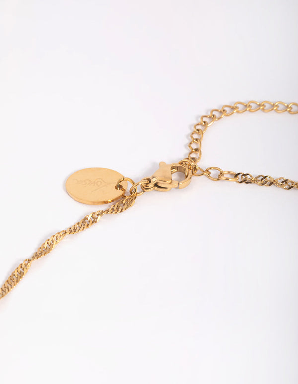 Gold Plated Surgical Steel Fob Necklace