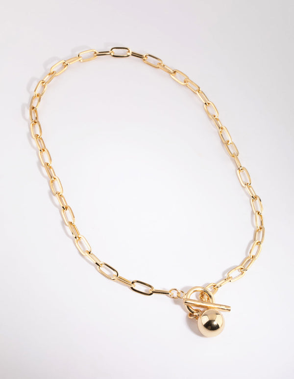 Gold Plated Fob Chain Necklace