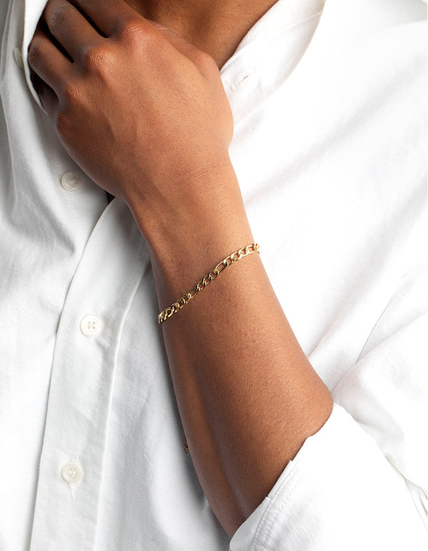 Gol Plated Surgical Steel Figaro Bracelet