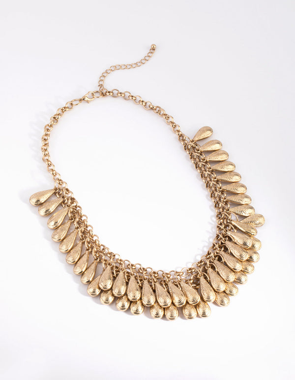 Gold Molten Beaded Necklace