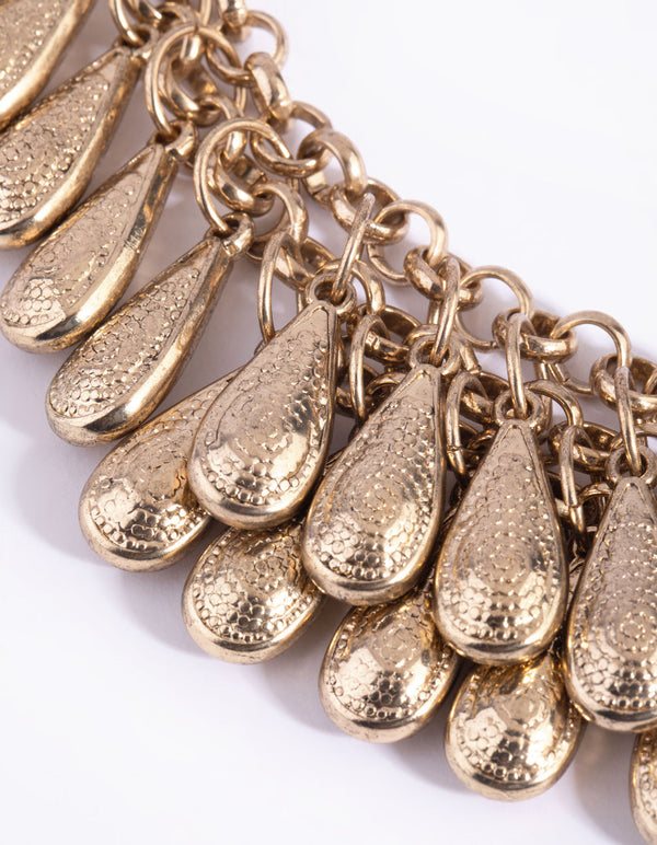Gold Molten Beaded Necklace