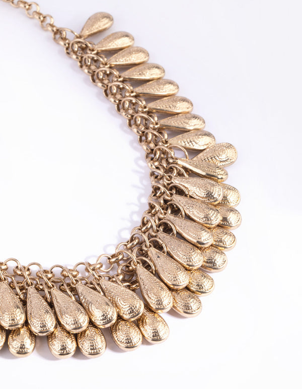 Gold Molten Beaded Necklace