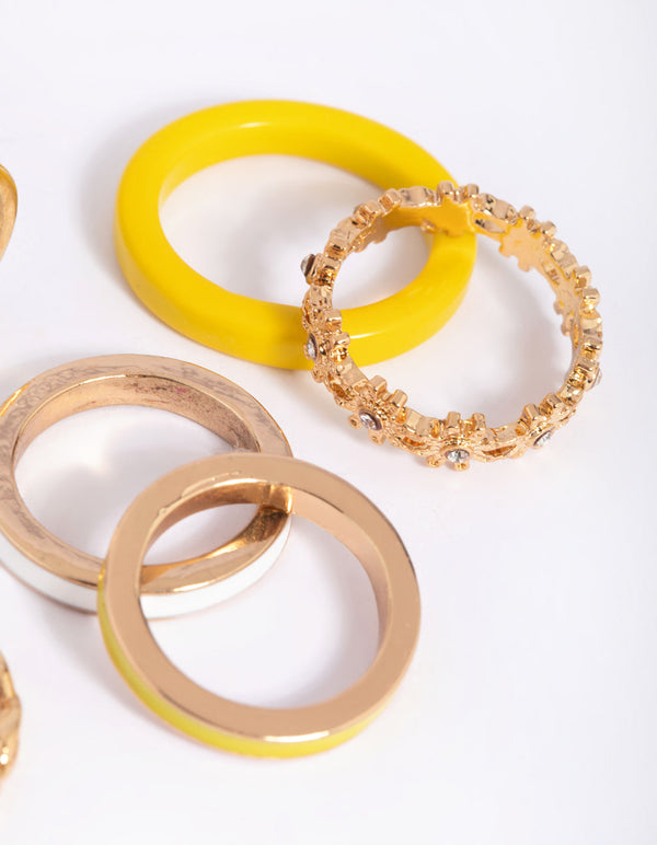 Gold Daisy Ring Pack
