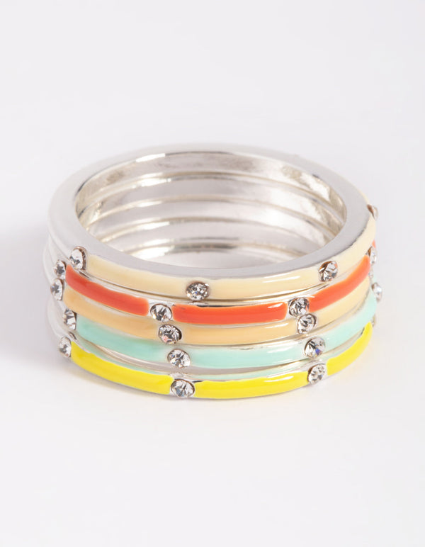 Silver Diamante Ring Pack