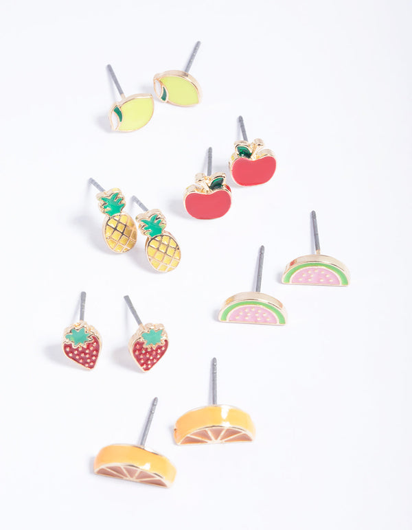 Kids Fruit Salad Stud Earring Pack