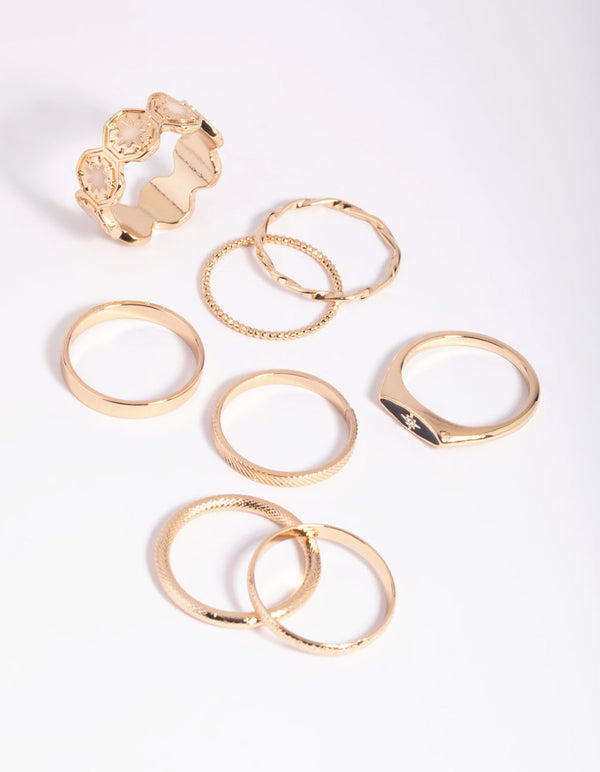 Gold Celestial Ring Stack Pack