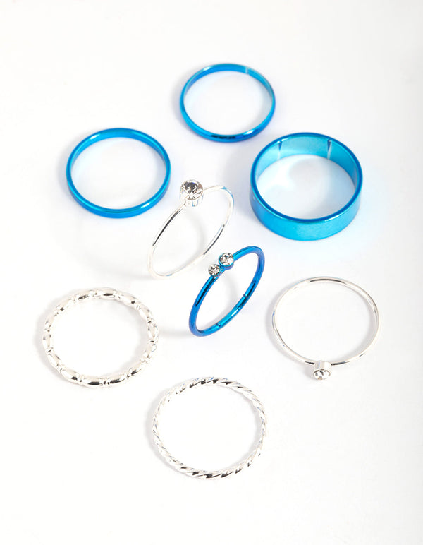 Silver Metallic Ring Stack Pack