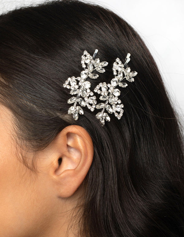 Silver Navette Diamante Clip Pack