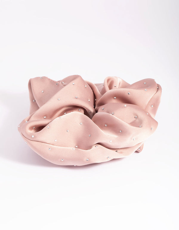 Blush Diamante Scrunchie