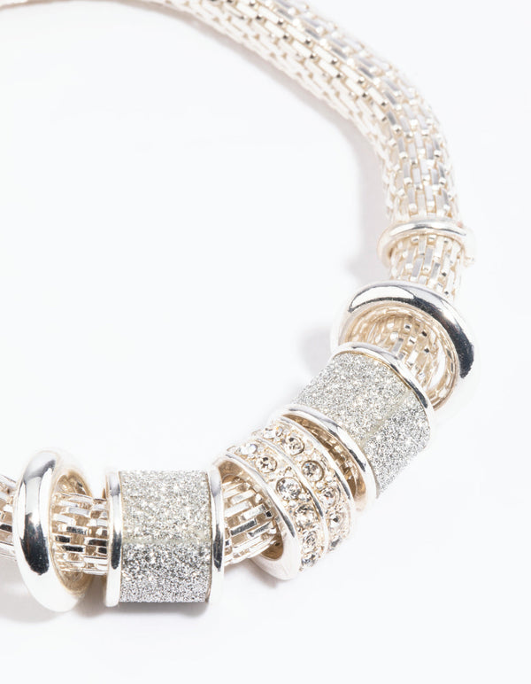 Silver Charm Stretch Bracelet