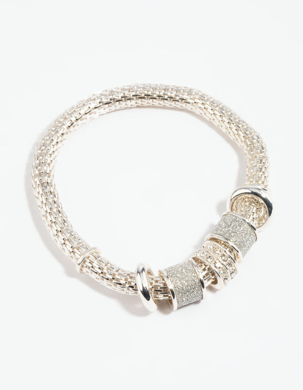 Silver Charm Stretch Bracelet