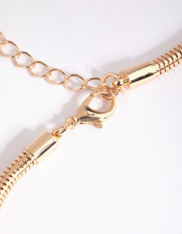 Gold Molten Door Knocker Necklace