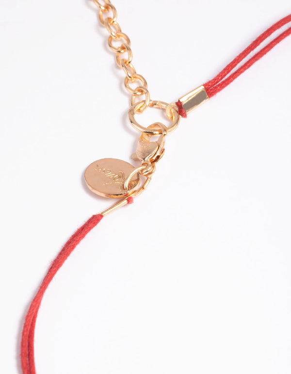 Rode gemengde kralen touw ketting