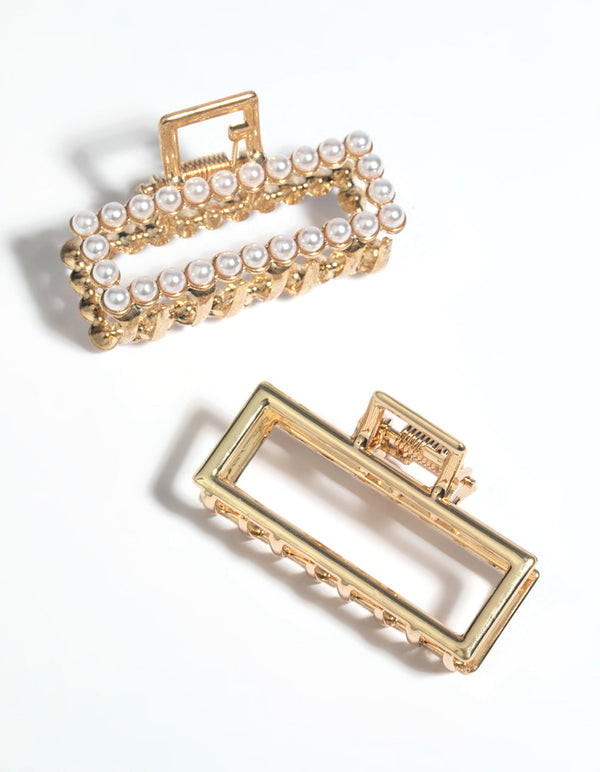 Mini Pearl Rectangular Claw Set
