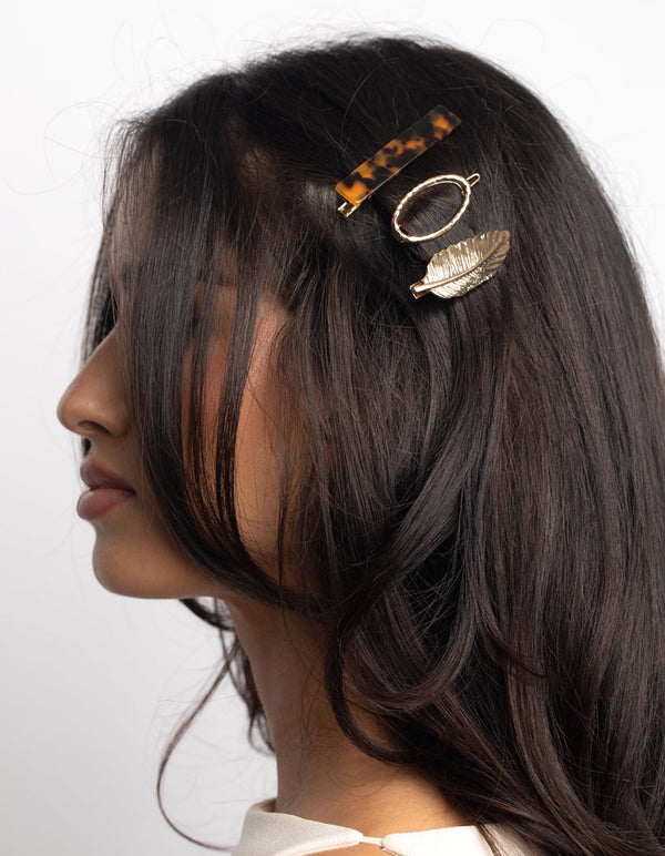 Gold and Tortoiseshell Clips