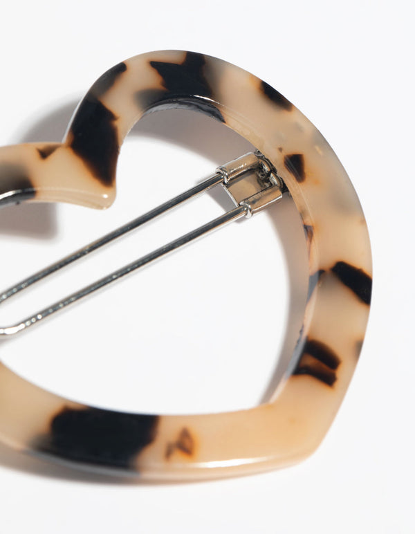 Tortoiseshell Heart Clip