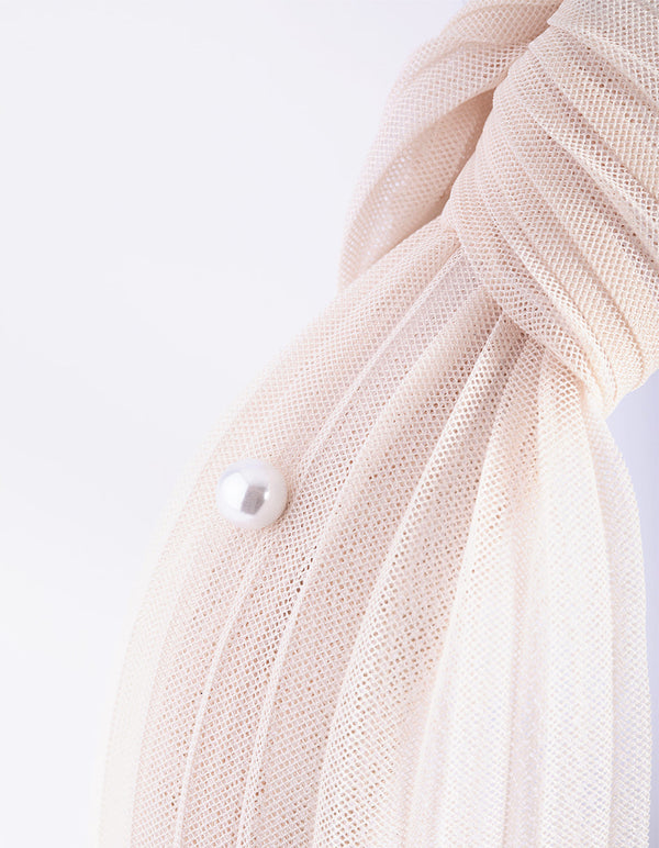 Cream Pearl Knot Headband