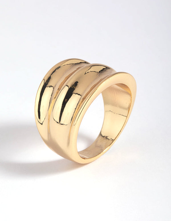 Gold Concave Fashion Ring