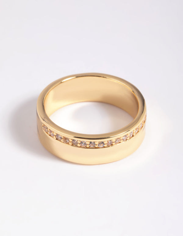 Vergulde ring met kubieke zirkonia