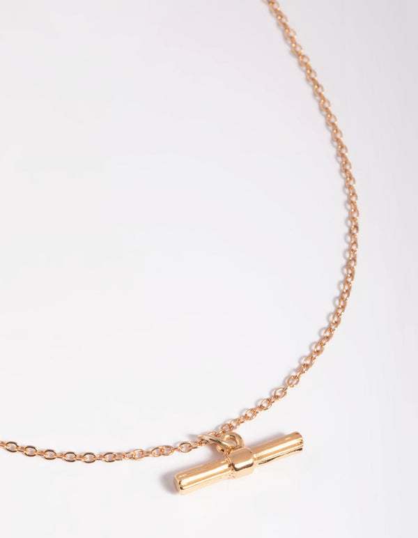 Gold Ball Bar Necklace