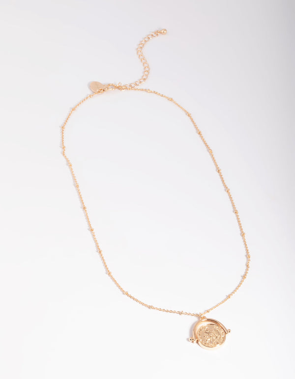 Gold Spinning Coin Necklace