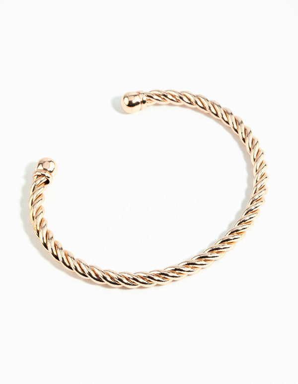 Rose Gold Twisted Cuff Bangle