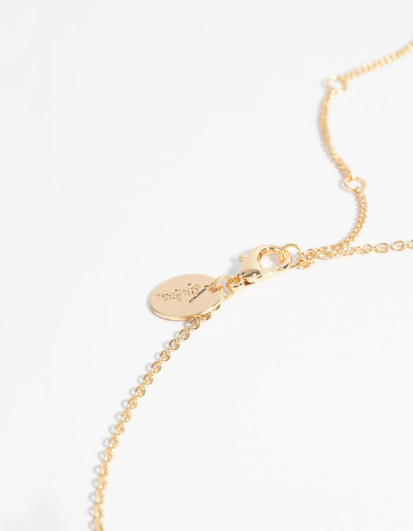 Gold Plated Freshwater Pearl Molten Necklace