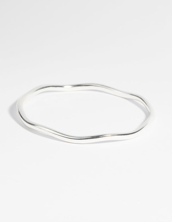 Silver Plated Wavy Bangle