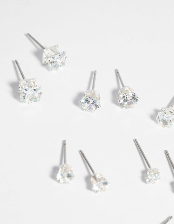 Silver Cubic Zirconia Earring Pack