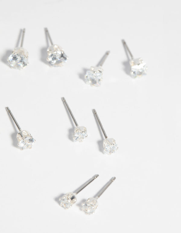 Silver Cubic Zirconia Earring Pack