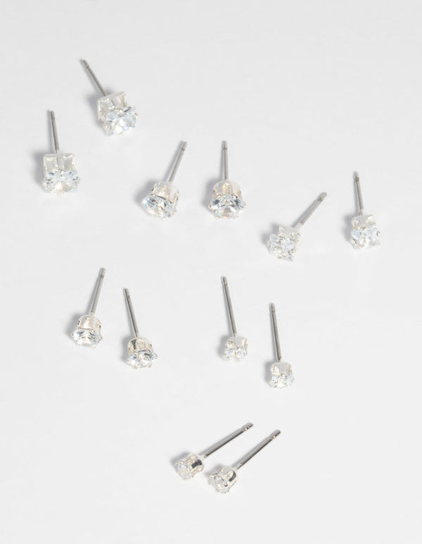 Silver Cubic Zirconia Earring Pack