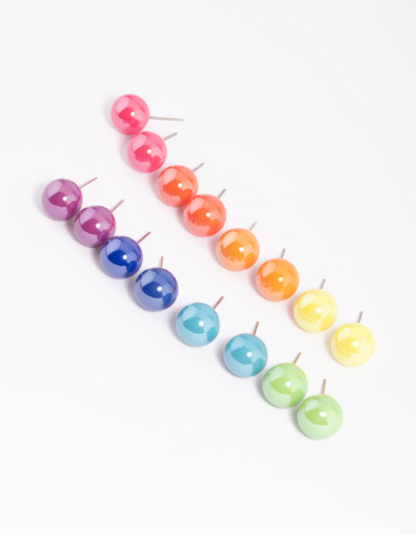 Colourful Ball Stud Earring Pack