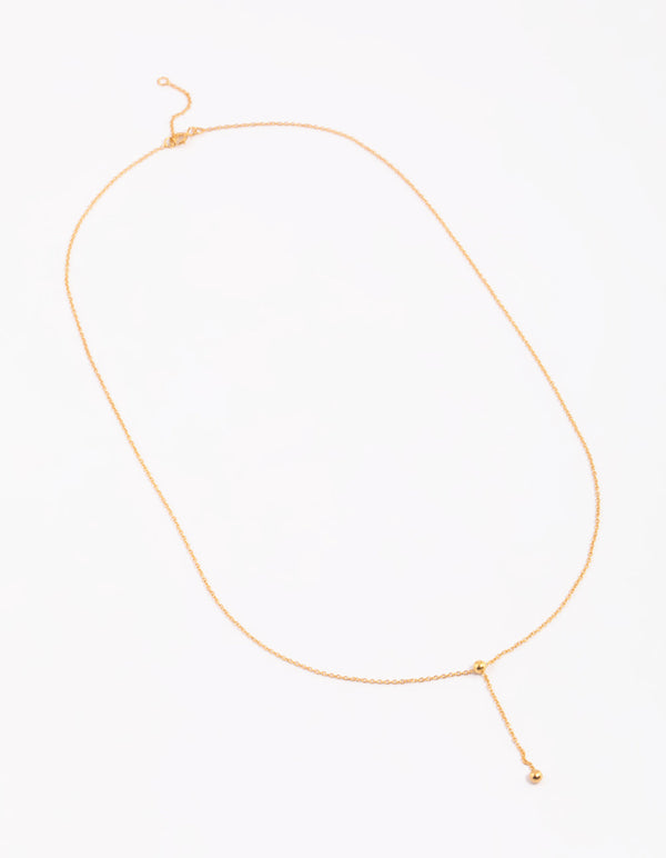 Gold Plated Sterling Silver Lariat Necklace