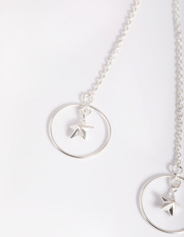 Sterling Silver Star Thread Through Earrings