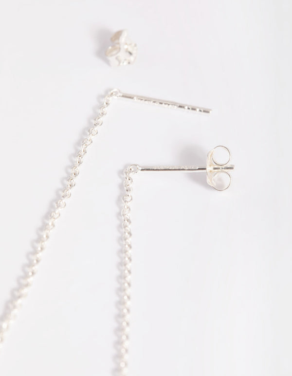Sterling Silver Star Thread Through Earrings