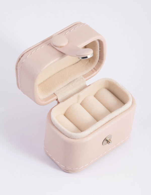 Blush Small PU Leather Ring Box