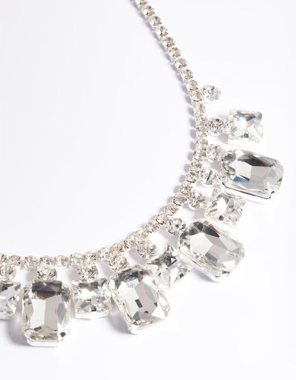 Silver Statement Stone Necklace