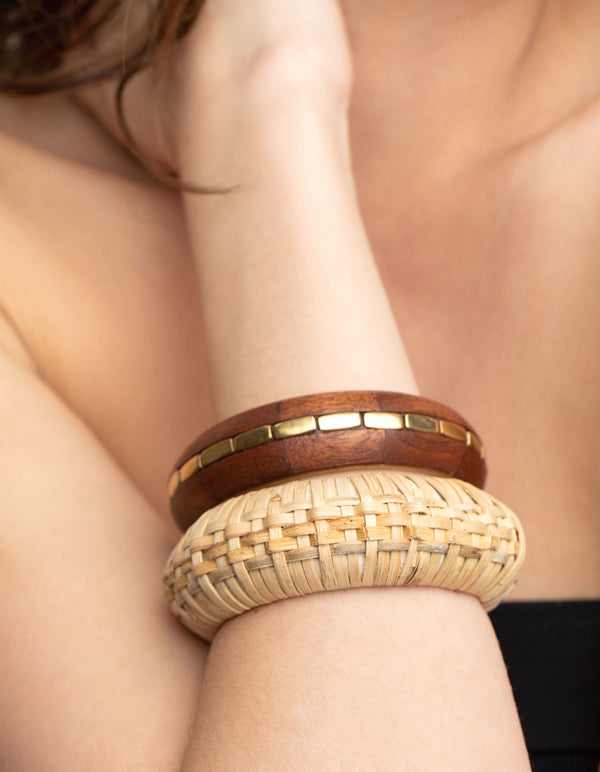 Brown Wooden Bangle Pack